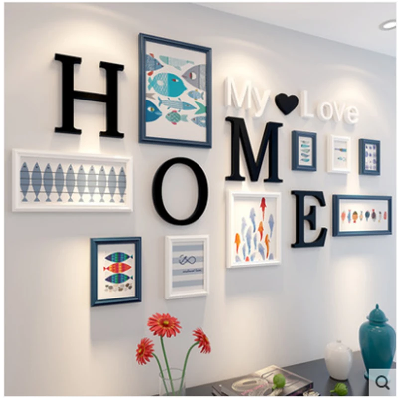 9 шт. фоторамки для дома с изображением любви набор часов деревянные настенные