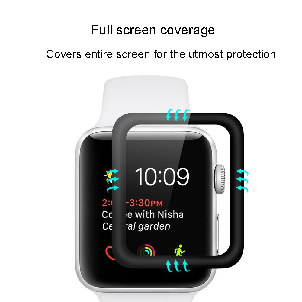 3D изогнутое закаленное стекло 9H для Apple iWatch Защитная пленка экрана с полным