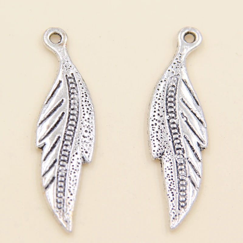 

Wholesale 30pcs Tibetan Silver Long Leaves Charms Pendants 33.5x9mm