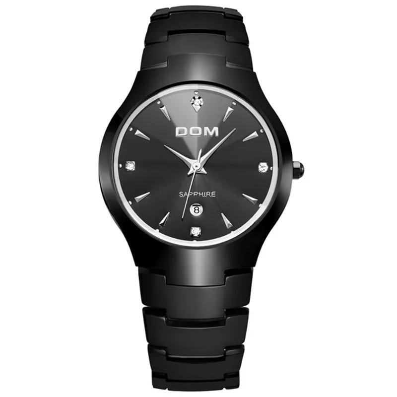Часы DOM мужские вольфрамовые стальные Роскошные топовые брендовые