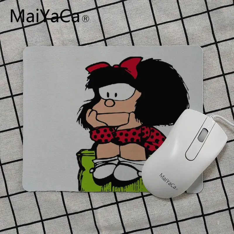 No Lock Edge25x29cm MaiYaCa Naughty Mafalda small Mouse pad PC Computer mat Smooth Writing Pad Desktops Mate gaming mouse pad anime mouse pad - Цвет: No Lock Edge25x29cm