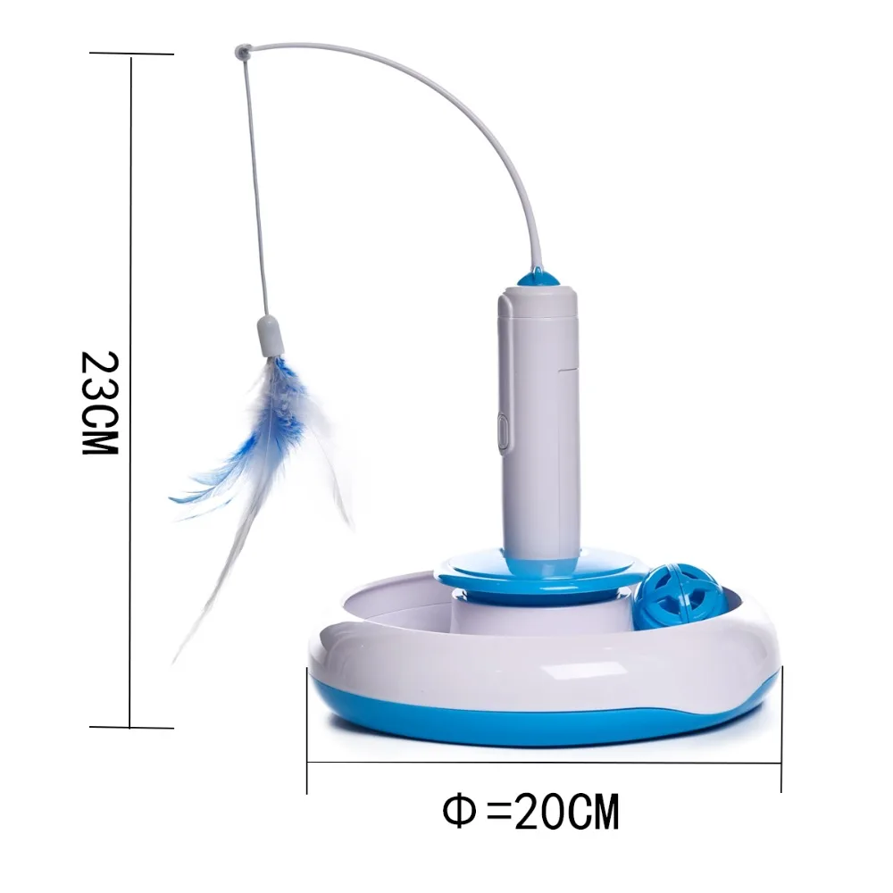 

Pet Cat Electric Toys Teaser IQ Training Interactive Cats Kitten Play Toy DIY Funny Rotating Feather Toys Cat Scratching Toys
