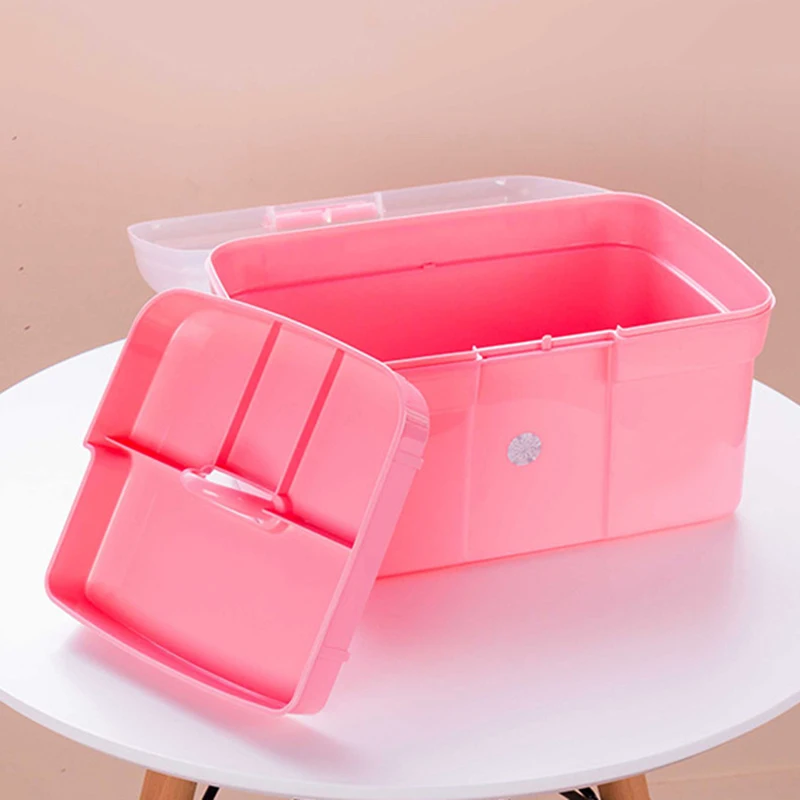 Портативный Настольный ящик для хранения пластиковый органайзер ножниц макияжа