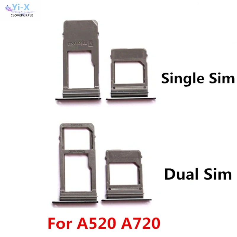 

Single / Dual SIM Card Tray Slot Micro SD Card Tray Holder Adapter for Samsung Galaxy A520 A720 A5 2017 A7 2017