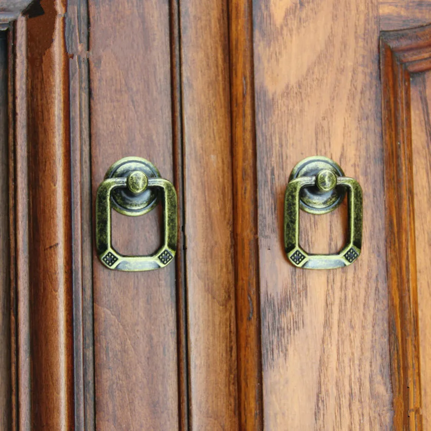 64 мм Винтажный стиль висячие кольца мебельные ручки бронзовые для выдвижных