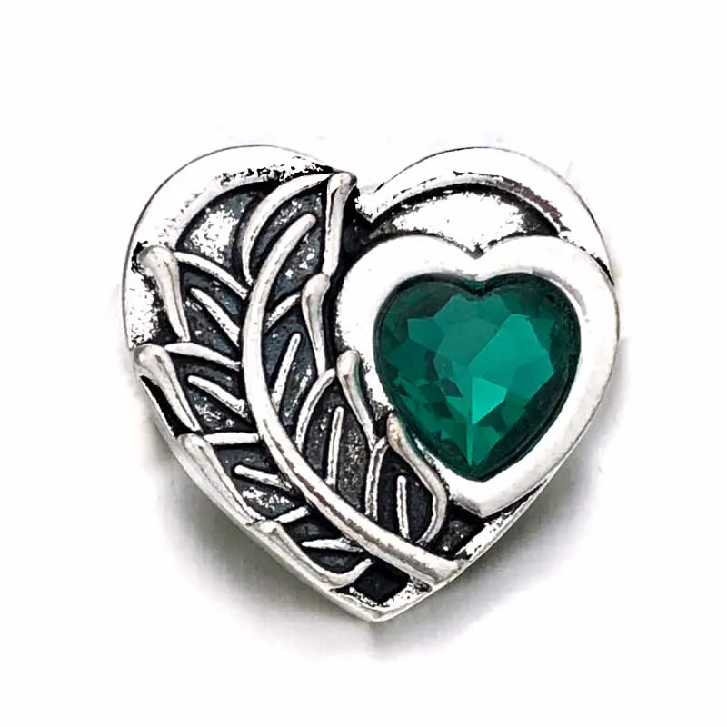 Сердце w430 3D 18 мм 20 металлическая кнопка для браслета ожерелья Сменные ювелирные