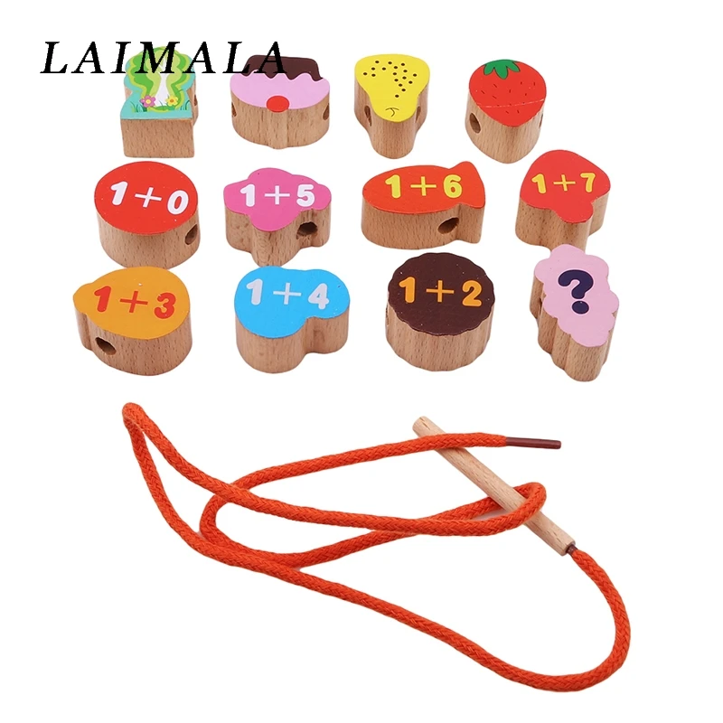 Мультяшные животные овощные деревянные игрушки детские натянутые нарезные