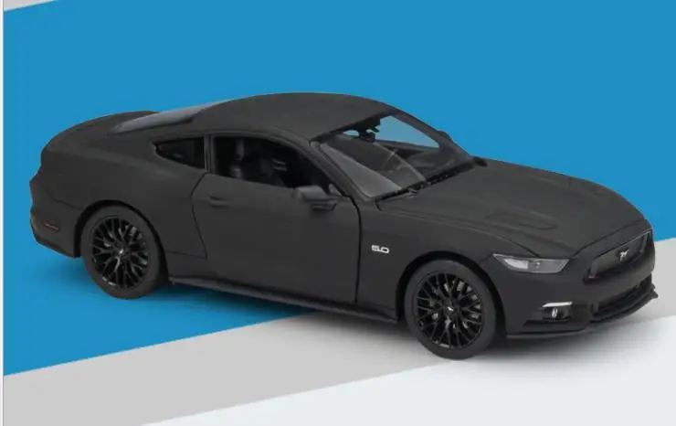 Черный 1:24 передовая игрушечная машинка из сплава, Ford mustang GT, литая металлическая модель, 2 двери, Игрушечная машина, драгоценная Коллекционная модель - Цвет: Черный