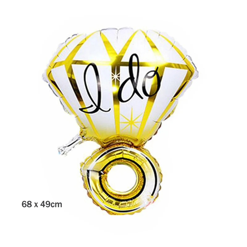GoLd IDO Золотое кольцо с бриллиантом фольги воздушный шар Жених Невеста Свадебные воздушные шарики гелиевый воздух воздушный шар обручальное украшение для взрослых события вечерние поставки - Цвет: GoLd IDO