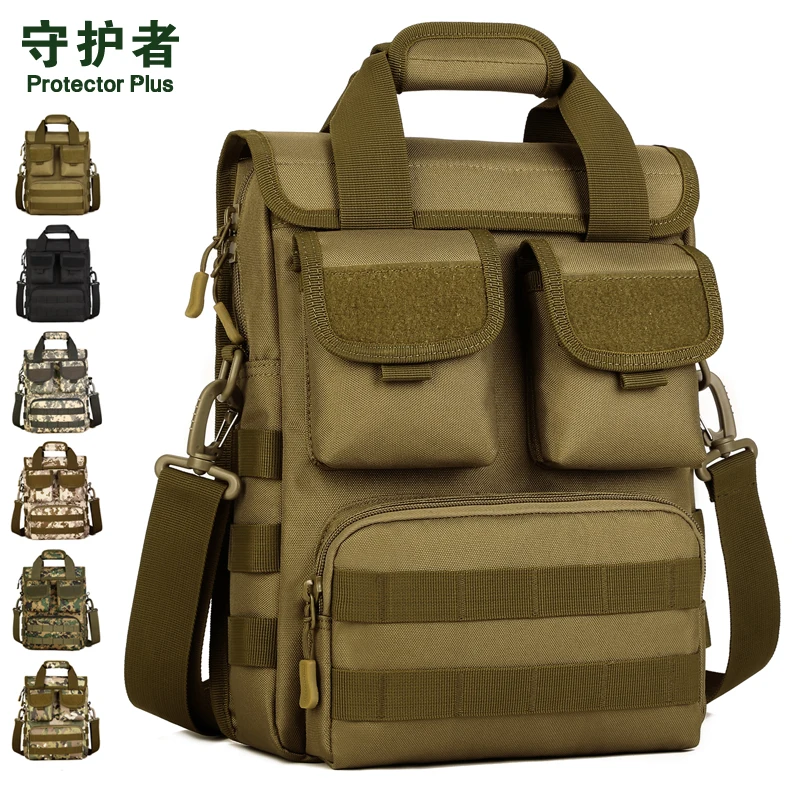 

Hot Tactical Camouflage Unisex Handbag Single Shoulder Bag Portable A4 School Pack Waterproof Nylon Messenger Bag for Working