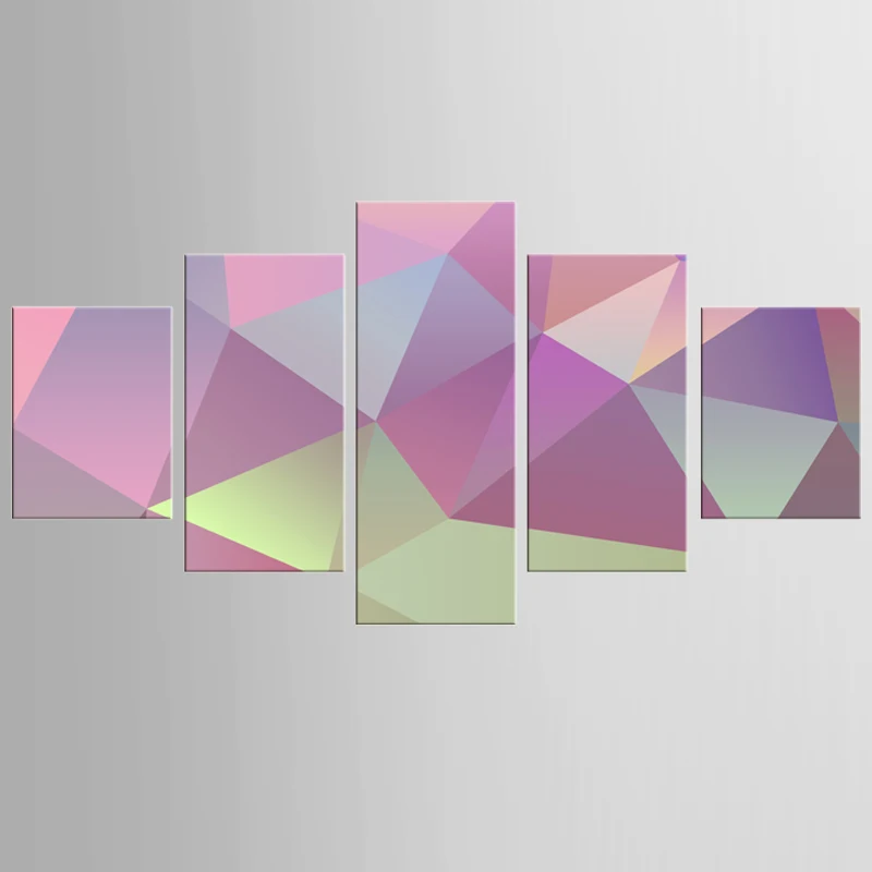 

Abstract color geometric drawing painting canvas mural art home decoration living room canvas poster modern paint 5 pieces / set