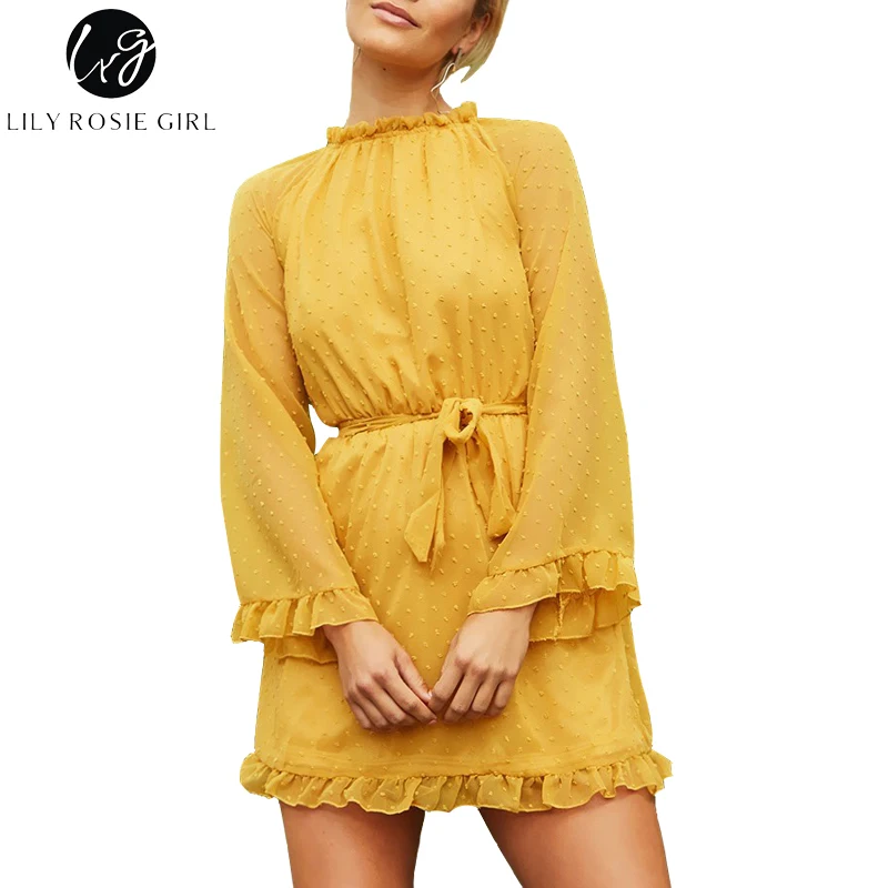 Lily Rosie/модное сексуальное Сетчатое платье на шнуровке с открытой спиной для