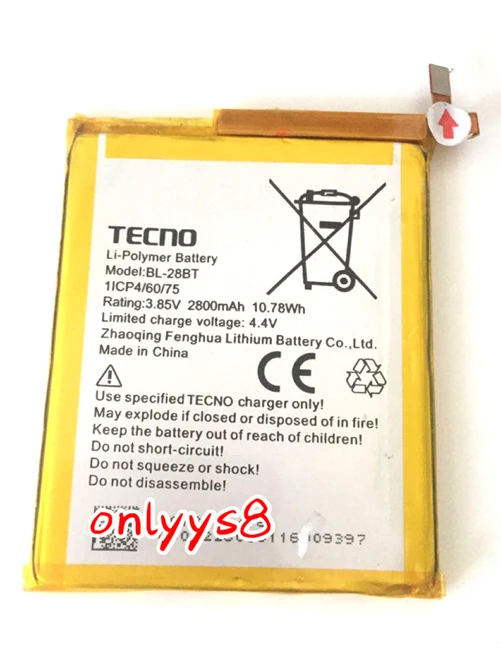 3 85 В 2800 мАч 100% абсолютно новый оригинальный аккумулятор для телефона TECNO bl 28bt