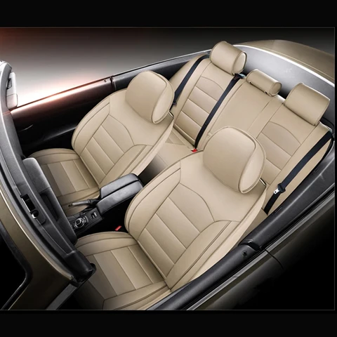 Beige AutoDecorun перфорированная из воловьей кожи чехлы для Volvo C70 сиденья для автомобилей защитные аксессуары 12 шт./компл. 2008-2010 - Название цвета: Beige