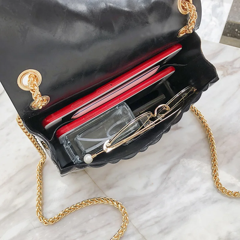 2019 новая простая Роскошная Дамская Желейная сумка с жемчугом легкая Наплечная