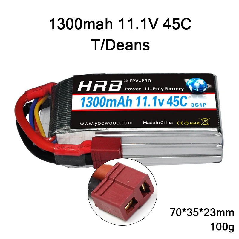 HRB 11,1 V Lipo батарея 1300mah 1500mah 1800mah 3S 45C 65C 50C 90C XT60 T Deans женские части для радиоуправляемый самолет, Квадрокоптер внедорожников - Цвет: 1300mah 45C T
