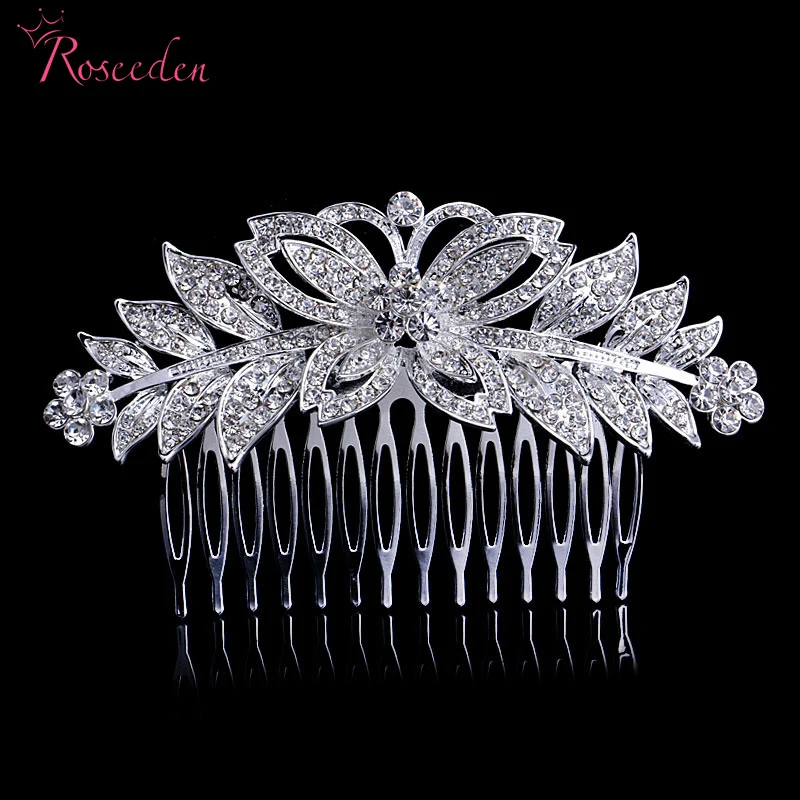 Модная женская свадебная тиара с листьями и цветами блестящая серебряным