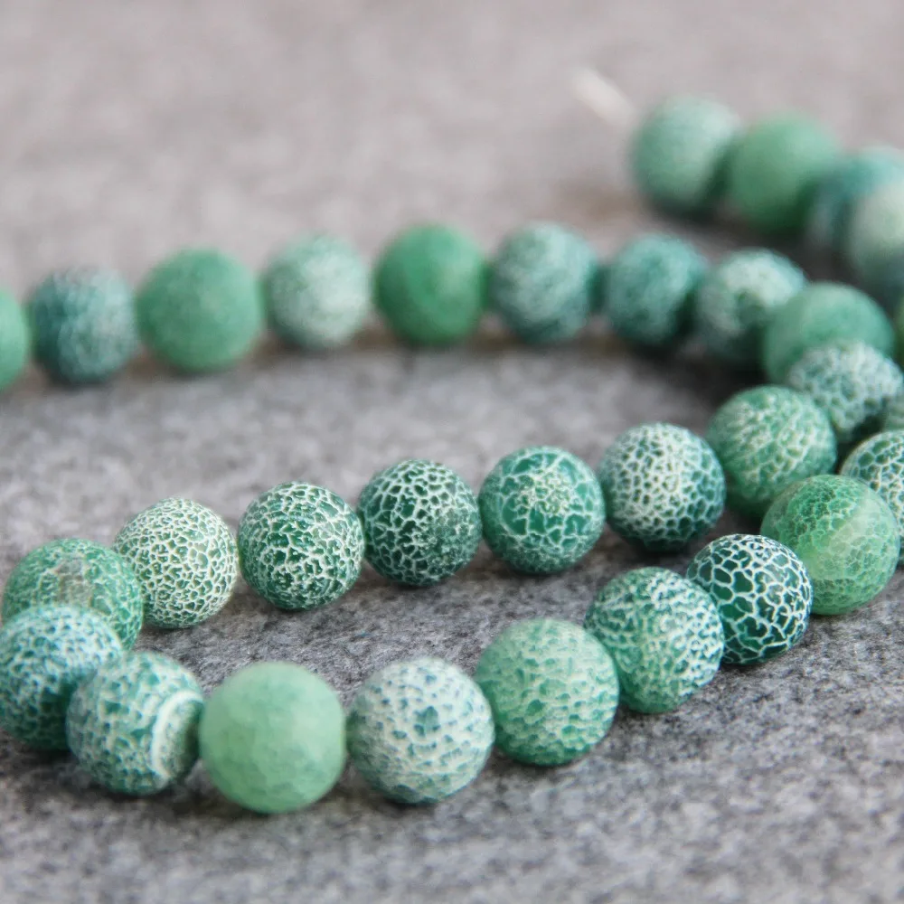 2021 New For Necklace 10mm Stripe Green Natural Frosted Onyx Beads Round DIY Accessory Parts 15inch Carnelian Jewelry Making | Украшения и