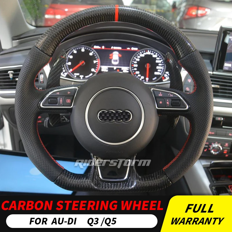 Подгонянное Рулевое колесо для Audi Q3 Q5 кожа углеродное волокно рулевое планки