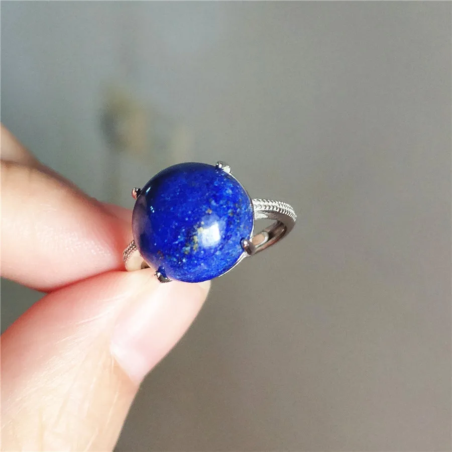 Подлинное темно-синее натуральное лазуритовое кольцо для женщин и мужчин