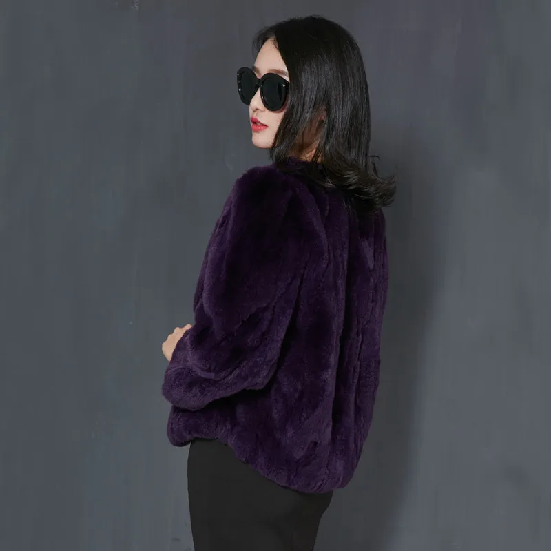 

New Winter Coat Women Clothes Real Fur Coat Rex Rabbit Fur Coat Short Jacket Slim Fit Warm Plus Size 4xl 5xl Z662