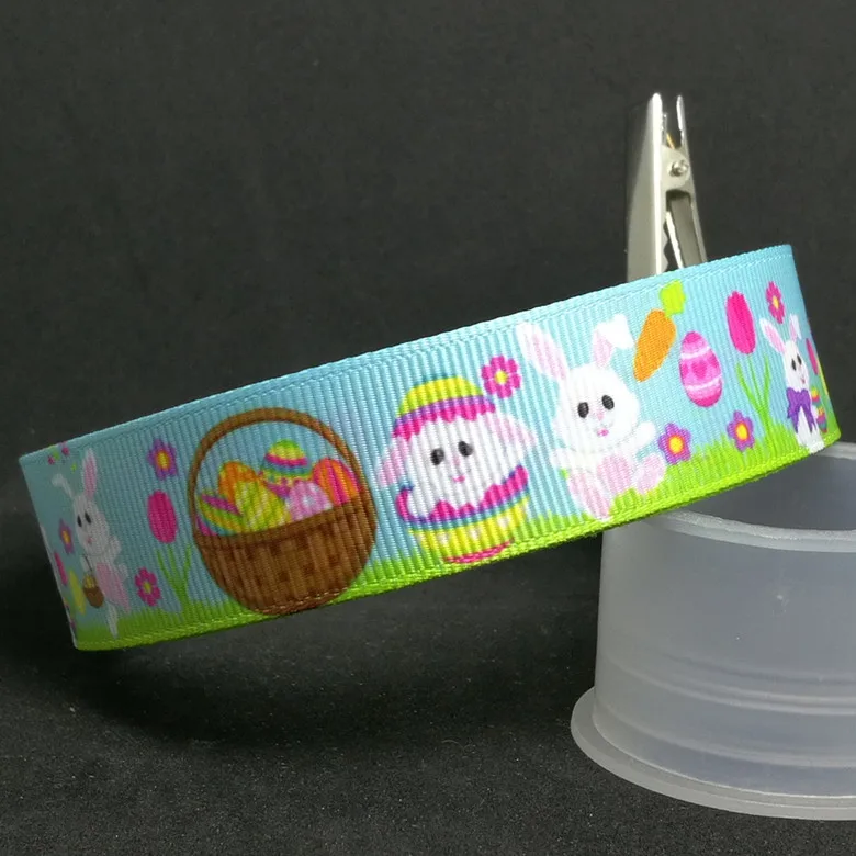 50 ярдов/рулон 7/8 дюймов Печатный Герой мультфильма grosgrain Пасха лента