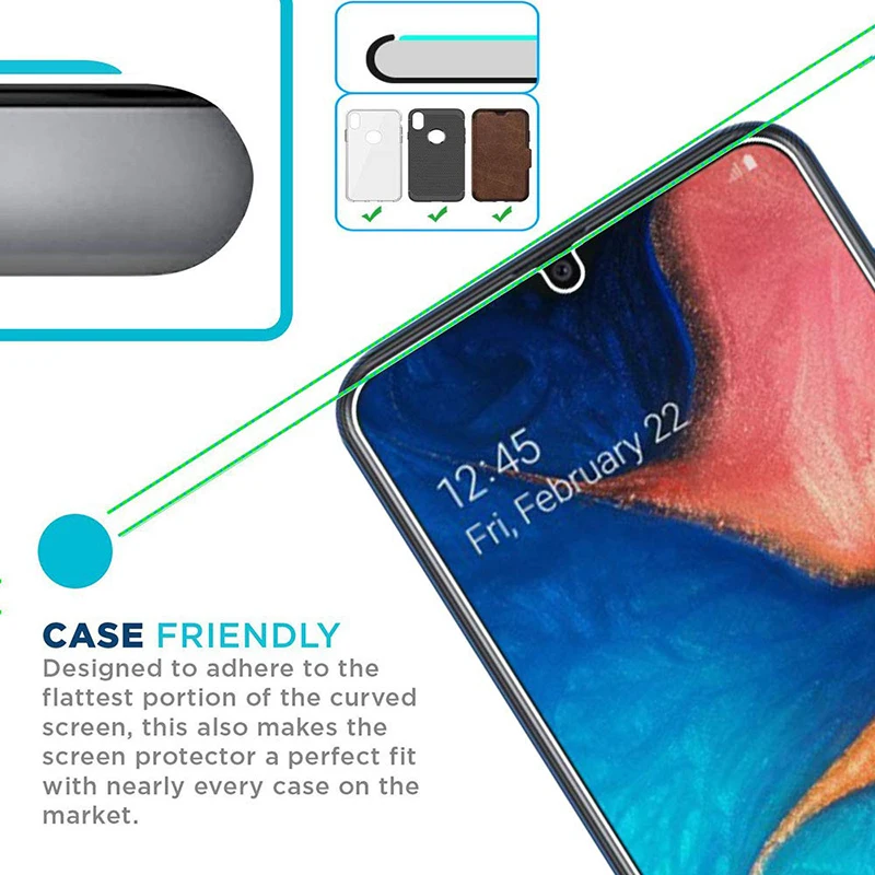 2 шт. защитное закаленное стекло на экран для Samsung Galaxy A10 A20 A30 A40 A50 A60 A70 A90 M10 M20 M30 защита для экрана Защитная стеклянная пленка