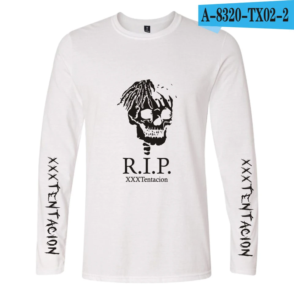 Хип-хоп рэп XXXTentacion футболка с длинными рукавами и принтом Весенняя крутая и модная футболка унисекс Повседневная Свободная одежда XXS до 4XL - Цвет: A8320-TX02