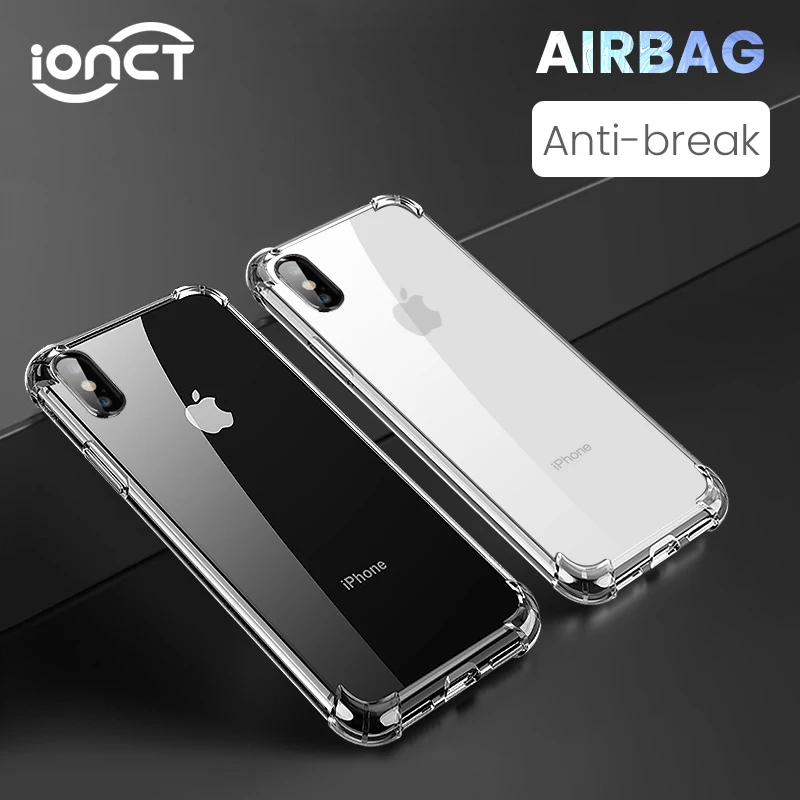 Противоударный чехол iONCT для телефона iPhone 6 6S 7 8 Plus прозрачный X XS Max XR поддержка