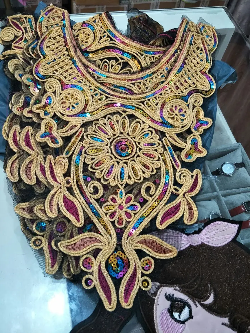 Аппликация для выреза аппликация блестки кружевная отделка нашивки одежды гипюр