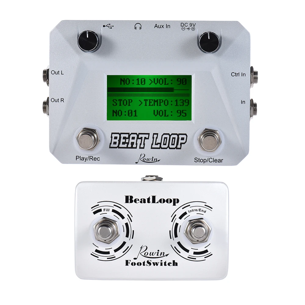 Rowin BEAT LOOP Запись гитарный эффект педаль Looper макс. 50 мин. время записи Встроенный 40
