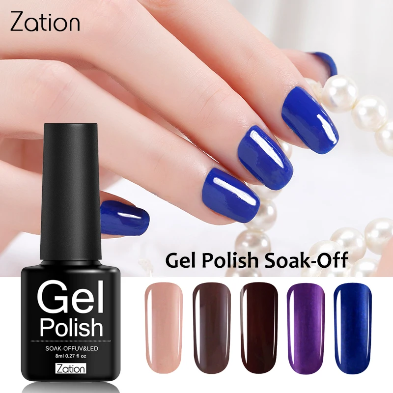 Zation Gel 1 Pcs High Quality Nail Polish Long Lasting 29 Colors Soak Off UV Lacquer Colorful GelPolish | Красота и здоровье