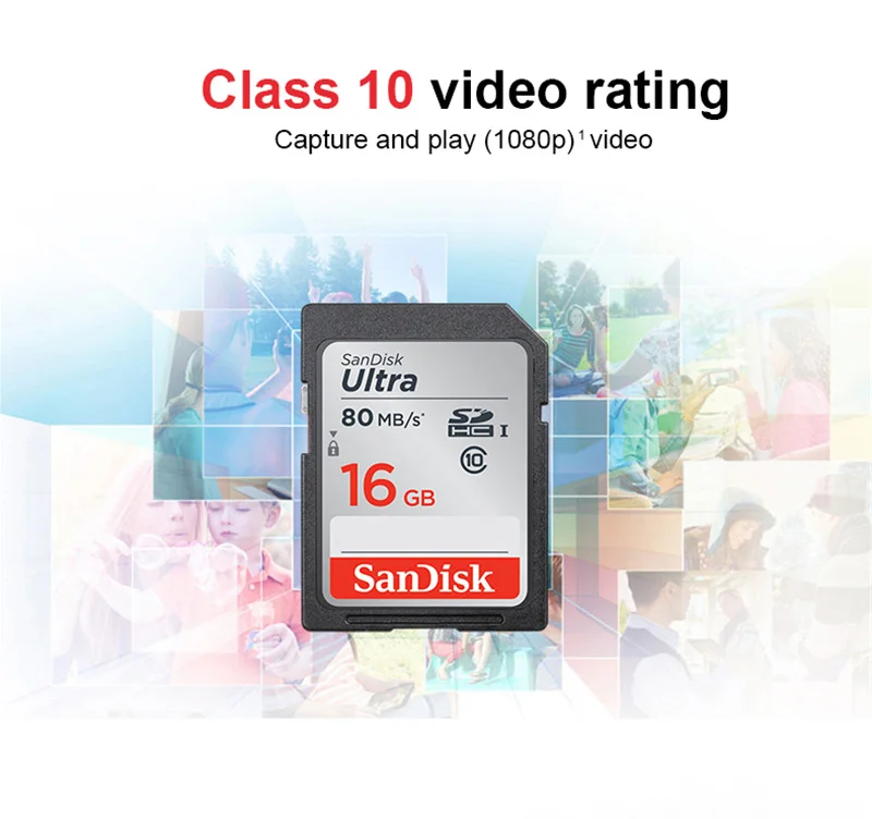 SanDisk SD карта 16 ГБ 32 ГБ 64 Гб 128 ГБ 256 Гб карта памяти 80 МБ/s-95MB/с для Canon Nikon SLR Камера Съемки 4K видео