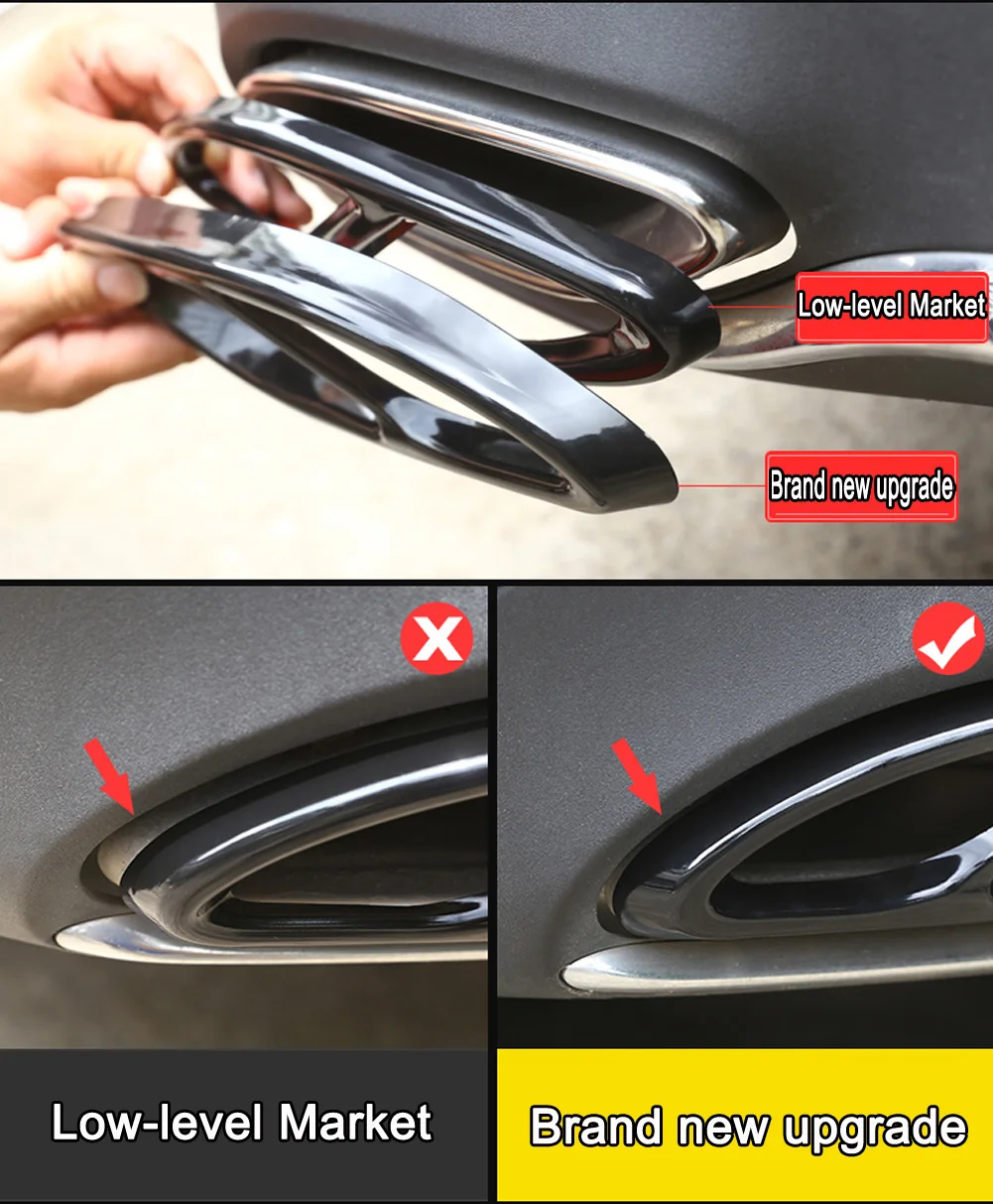 Для Mercedes Benz A класс W177 V177 A180 A200 A220 A250 304 Нержавеющая сталь наконечник выхлопной трубы Накладка наклейкой