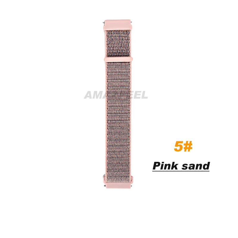 5.pink sand Нейлоновый ремешок-петля для Amazfit ремешок Bip Браслет спортивный дышащий браслет для Huami GTR 47 мм GTS смарт-ремешок аксессуары - Цвет: 5.pink sand