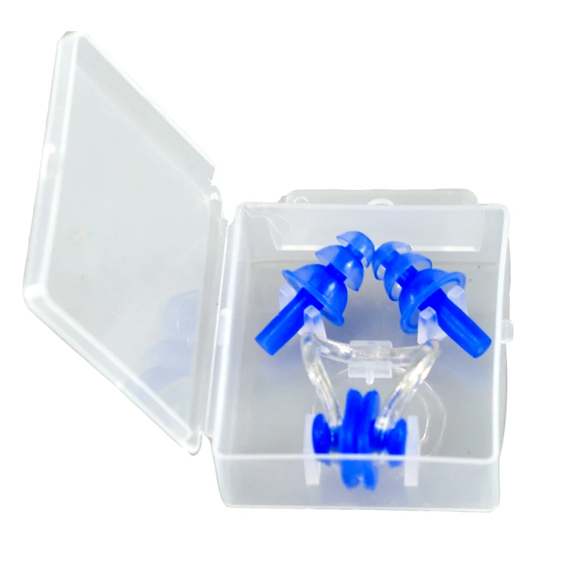 

Free Shipping 2 Lots Soft Water Sports Swimming Nose Clip+Ear plug Sets Swim Protection