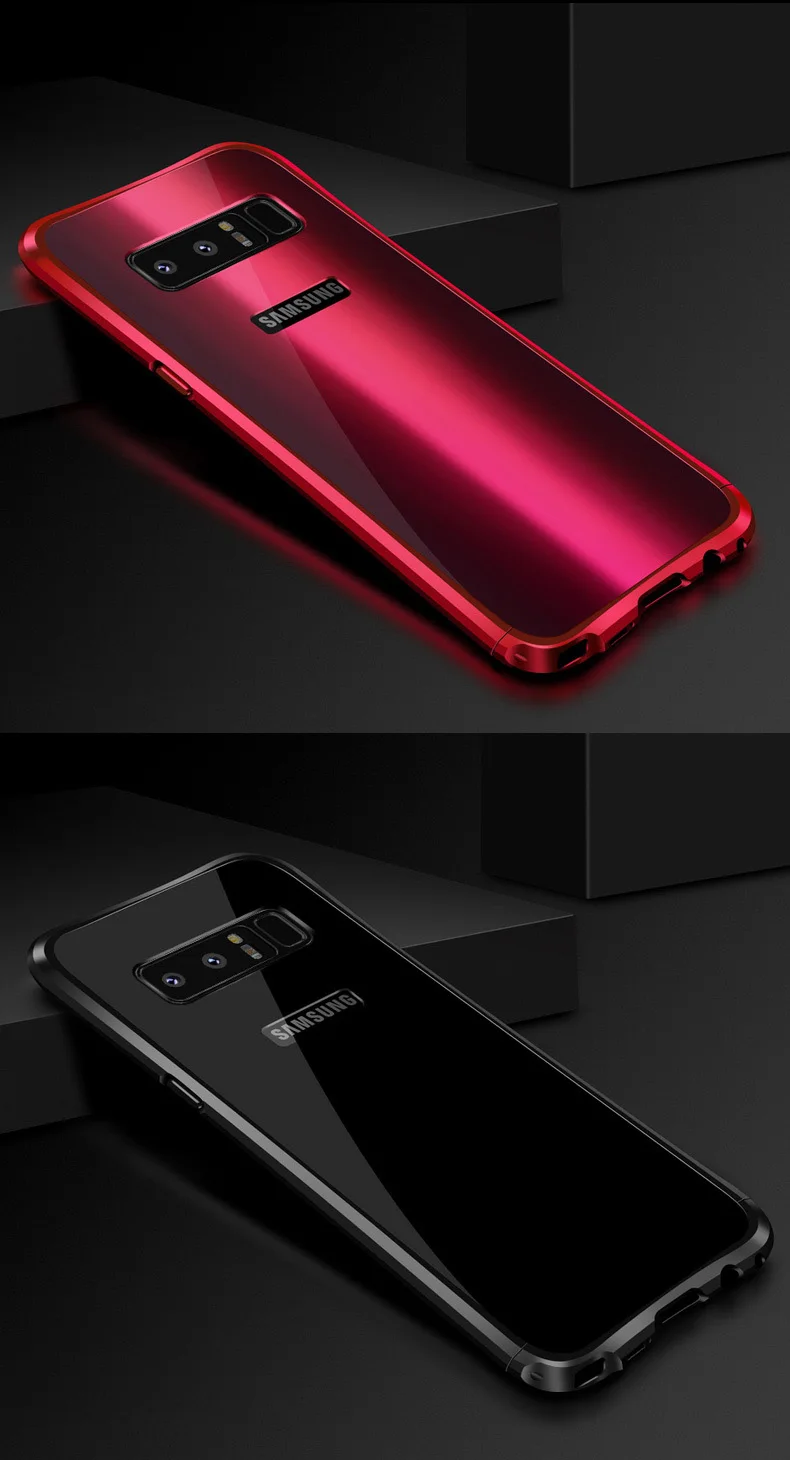 Для samsung Galaxy S8 S9 Note 8 чехол из алюминиевого сплава с металлической рамкой+ акриловая задняя крышка для samsung note8 9 чехол s