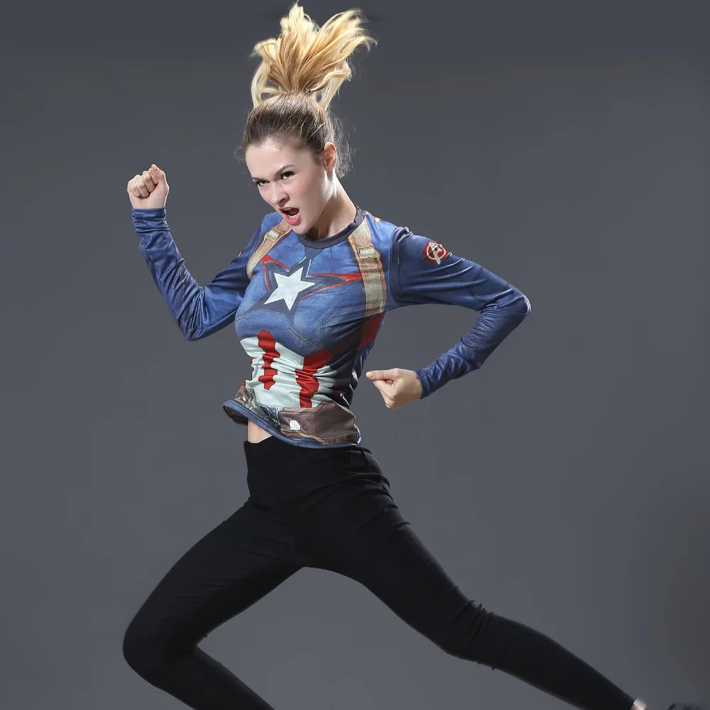 Женская тренировочная футболка для бега боди костюм Марвел Супермен/Бэтмен с