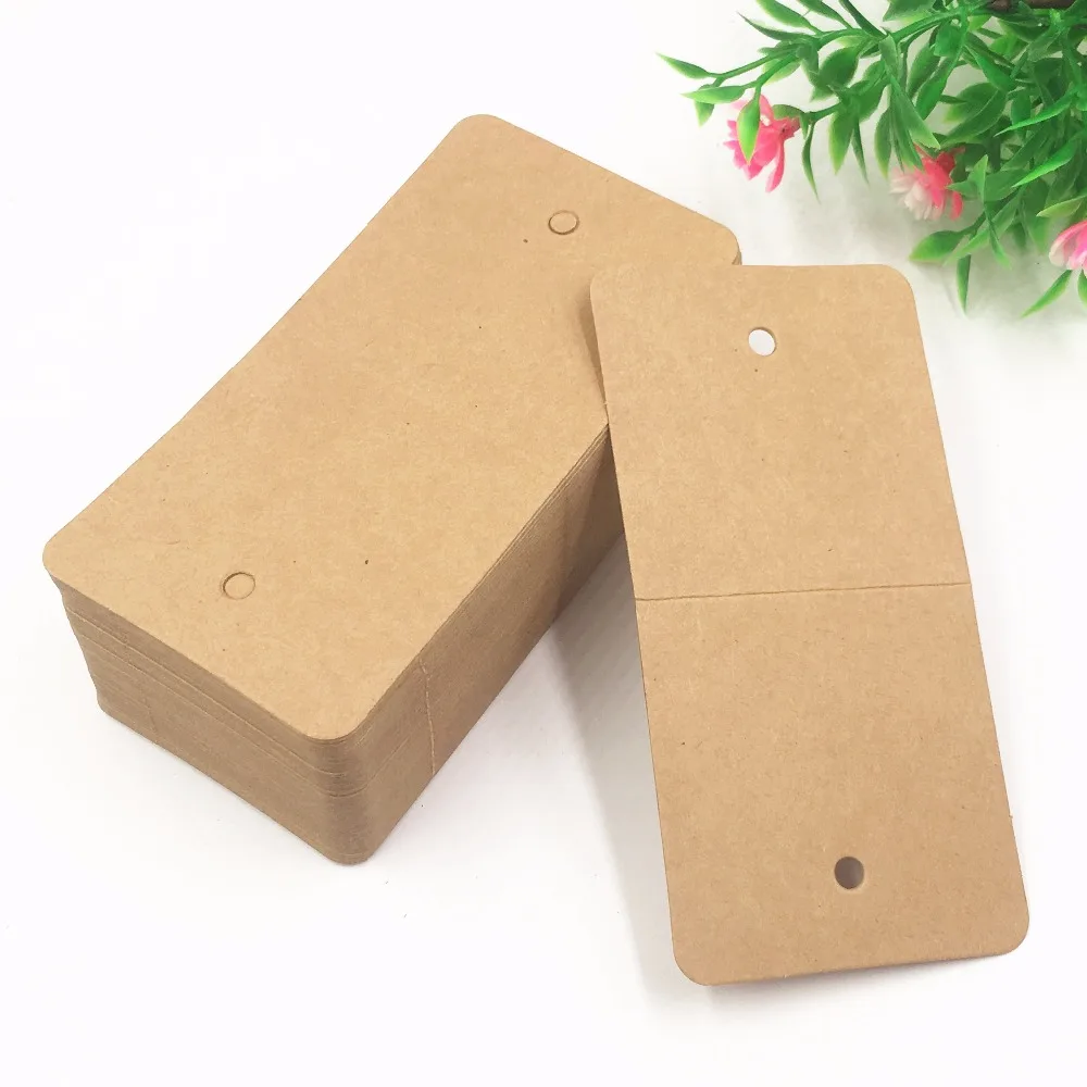 

200pcs 12*6cm Kraft Paper Classical Brown Necklace Cards Jewelry/Wrist bands/pendant Packing Displays Card