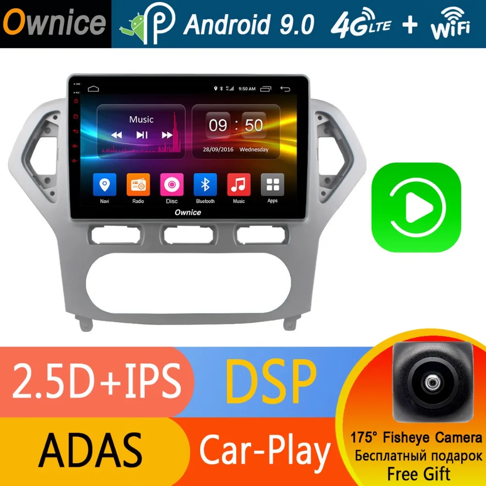 1Din 10 1 &quot2.5D IPS Android 9 0 Octa Core 4G RAM + 32G ROM автомобильный DVD GPS CarPlay DSP радио для Ford Mondeo 2007 2008