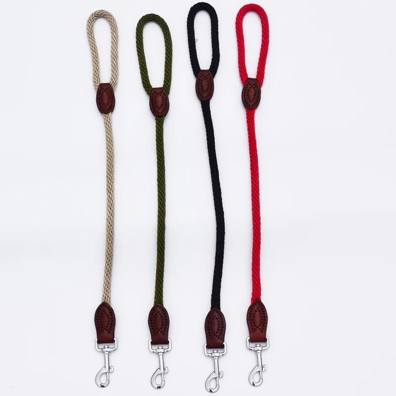 

Высококачественный короткий поводок для собак с дорожной ручкой для средних и больших собак, нейлоновая веревка и кожаная веревка для соба...