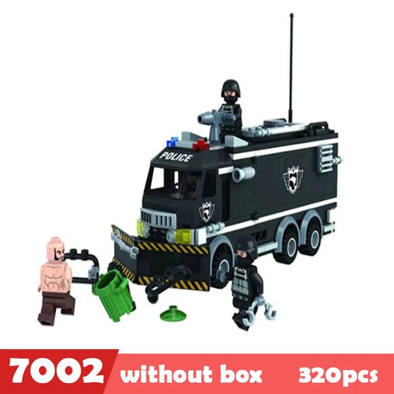 WL7002-N Городская полиция SWAT полицейский бунт эвакуатор строительные блоки Совместимые с лего Развивающие игрушки DIY детские блоки игрушки для детей, подарки для детей - Цвет: WL7002-N