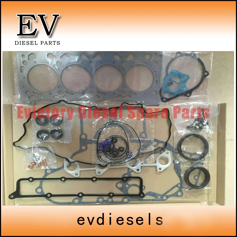 Fit for Kubota V2607 V2607T Full cylinder head gasket kit +crankshaft bearing and con rod | Engine Bearings