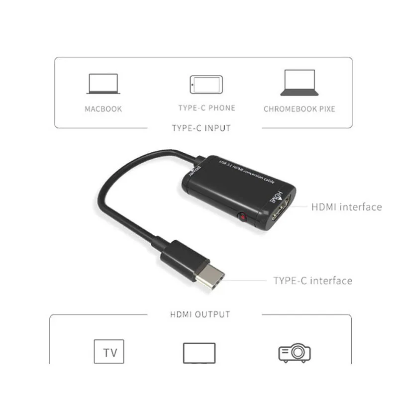 Кабель переходник с Type C на USB 3 1 1080P конвертер для Android телефона планшета