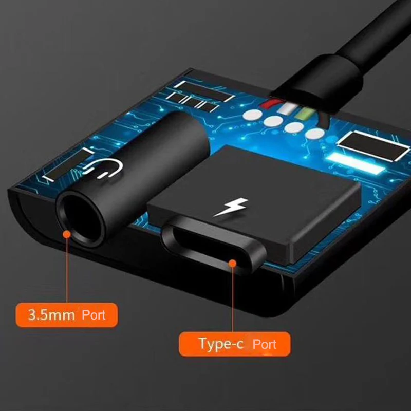 2 в 1 type-C адаптер для Xiaomi huawei телефон зарядный адаптер для Letv Зарядное устройство USB C сплиттер для наушников адаптер