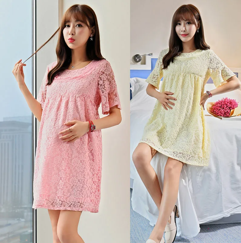 Элегантное кружевное платье для беременных Одежда женщин длинная свободная