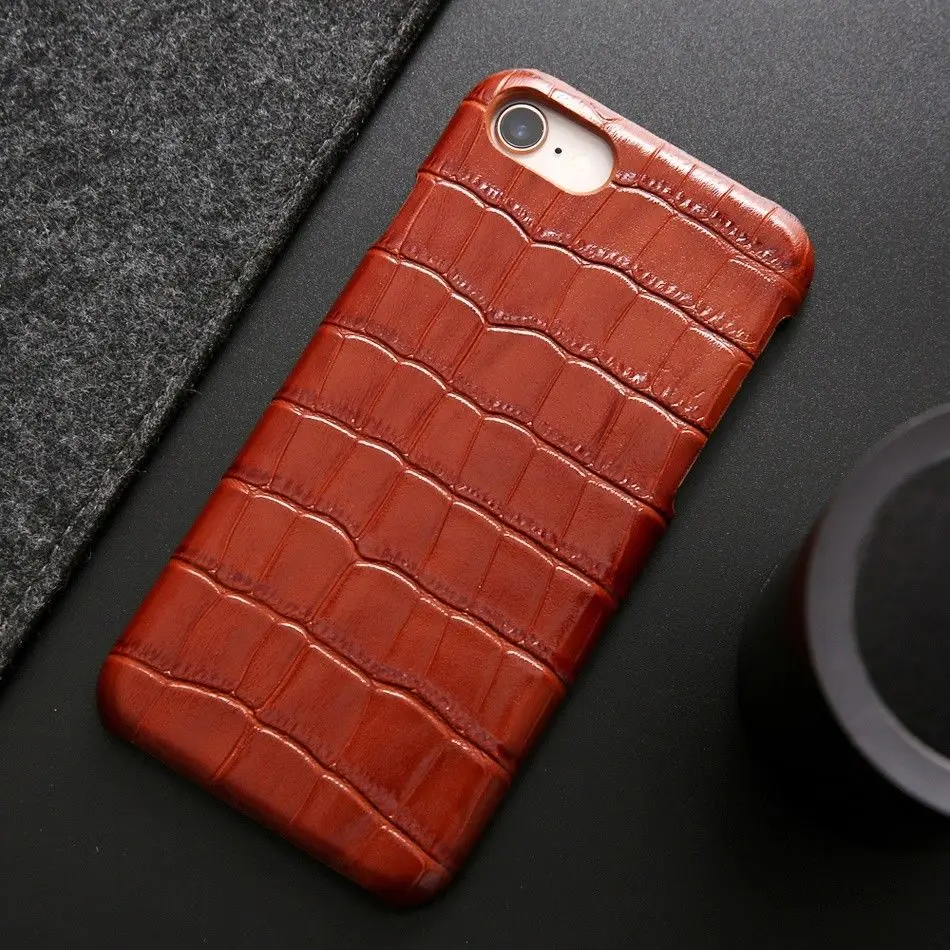 Чехол из натуральной кожи для Apple iPhone 6 6S 7 8 Plus X XS Max XR 8+ задняя крышка из крокодиловой кожи+ Защитная пленка для экрана