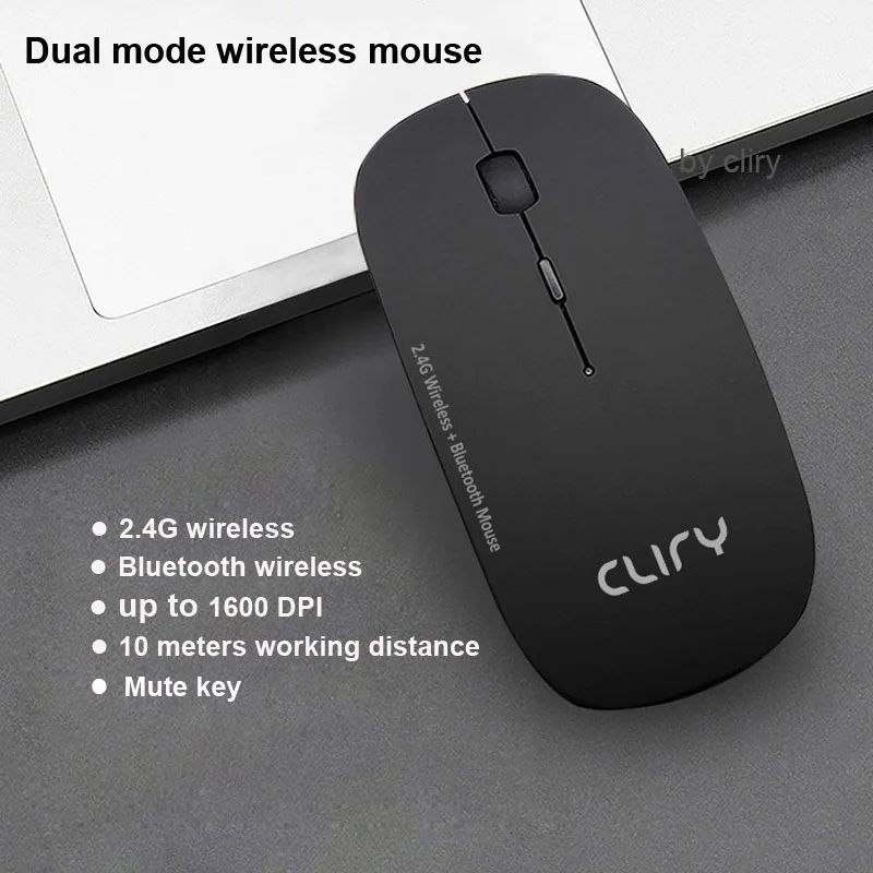 Bluetooth 3,0+ 2,4 ГГц беспроводной двойной режим 2 в 1 беспроводная мышь 1600 dpi ультра-тонкие эргономичные Портативные Оптические мыши