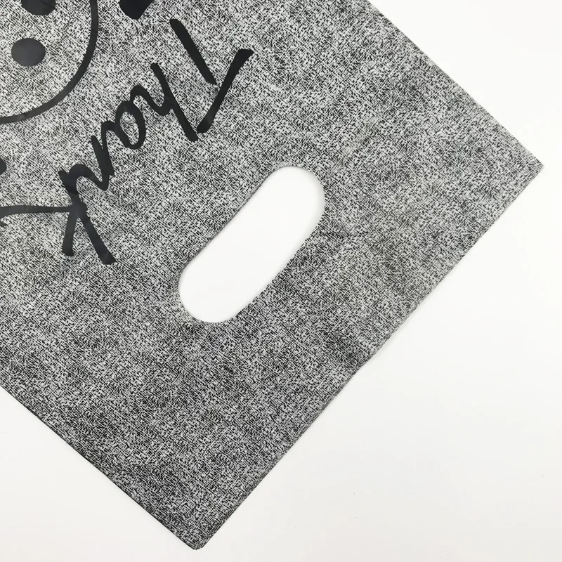 20X30cm Gray / Dark Red ''Thank You " Pattern Plastic Shopping Bags With Handle 50pcs Plastic Jewelry Gift Packaging Bags Handle