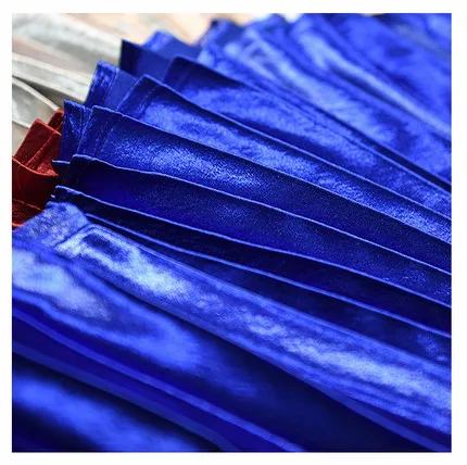 2017 Новый Женщины Плиссированные Нижней Расширение Металл Цвет Бюст Юбка Рябить